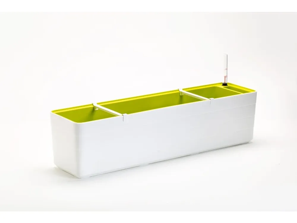 Samozavlažovací truhlík PLASTIA BERBERIS 80 cm bílá + zelená Nejlepší Cena