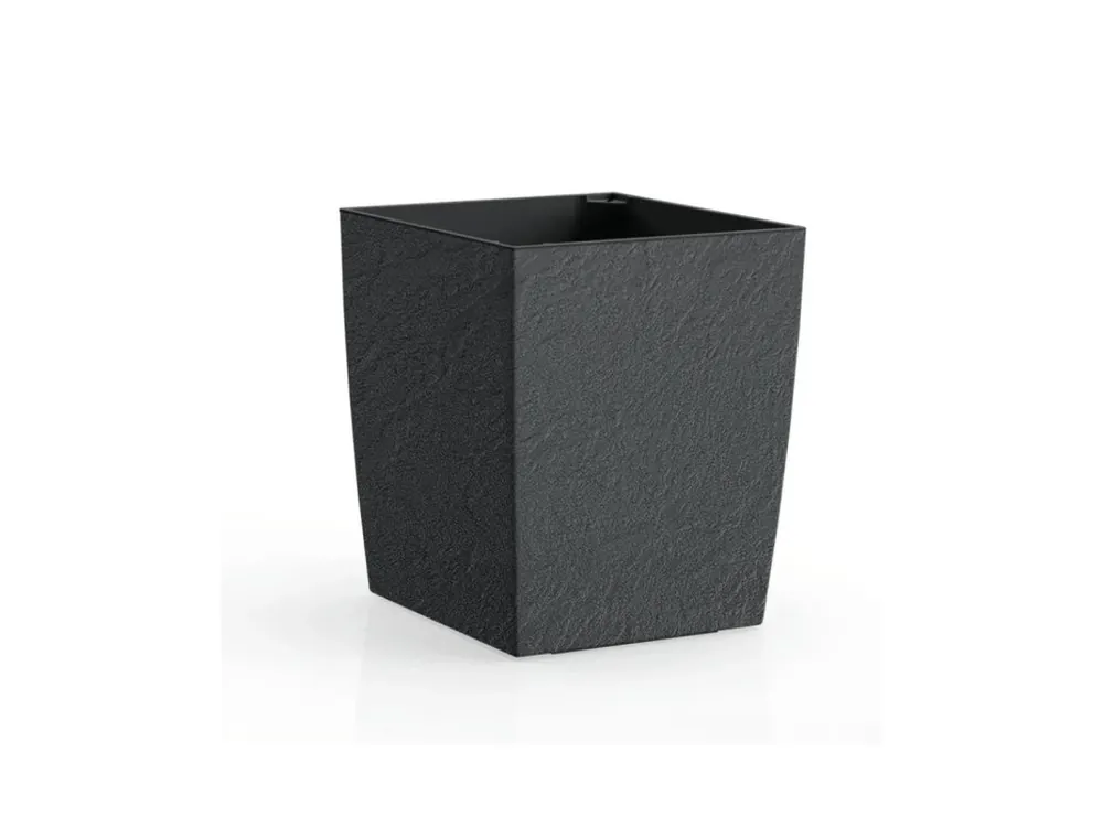 Poslední Šance Květináč ELIOT STONE 25x25x25 s vložkou nízký antracit