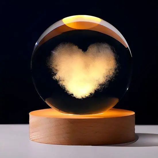 LED svítící skleněná koule - srdce Kup Teď