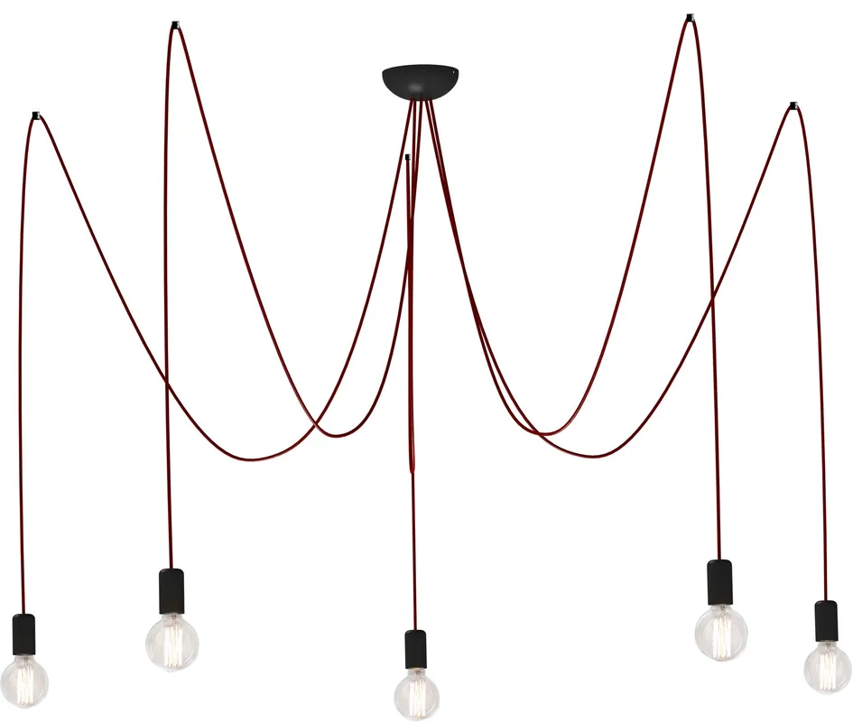 Nowodvorski 6790 SPIDER red - Závěsný retro lustr 5xE27 Pouze Dnes