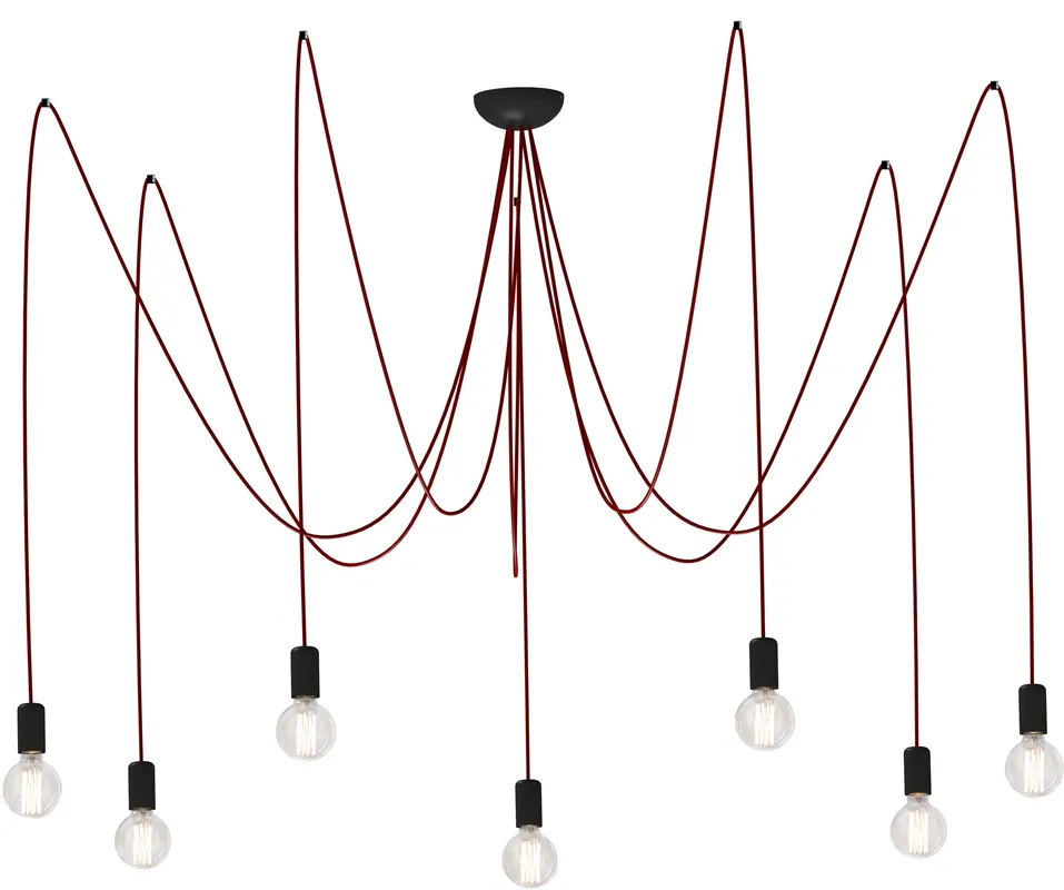 Novinka Nowodvorski 6786 SPIDER red - Závěsný retro lustr 7xE27
