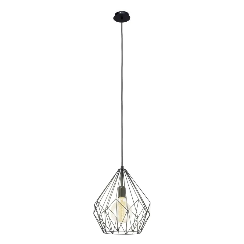 Top Prodej Eglo 49257 CARLTON - Závěsné černé retro svítidlo Ø 31cm