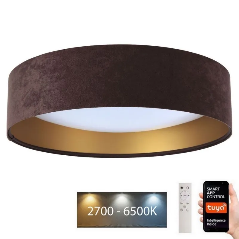 LED Stmívatelné stropní svítidlo SMART GALAXY LED/36W/230V pr. 55 cm 2700-6500K Wi-Fi Tuya hnědá/zlatá + dálkové ovládání Poslední Šance