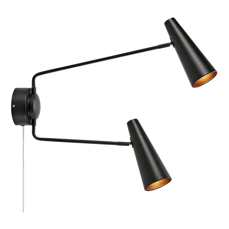 Vysoce Kvalitní Markslöjd 108690 - Nástěnná lampa PEAK 2xE14/40W/230V černá