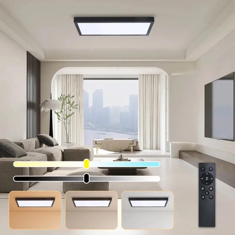 Poslední Šance Brilagi - LED Stmívatelné koupelnové stropní svítidlo FRAME SMART LED/30W/230V 30x60 cm 3000-6000K IP44 černá + dálkové ovládání