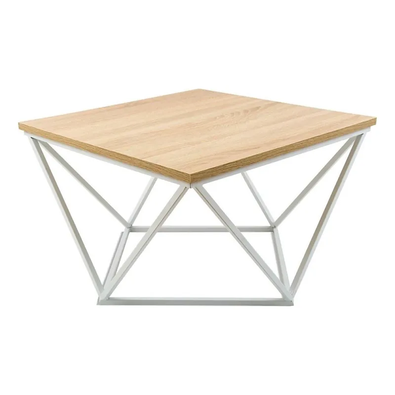Konferenční stolek CURVED 60x60 cm bílá/béžová Vrácení Zdarma