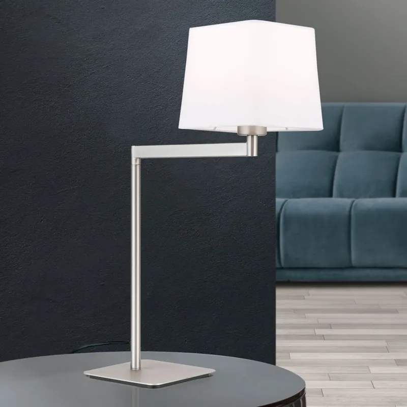 Stolní lampa CARLTON 1xE27/40W/230V bílá/matný chrom Akce