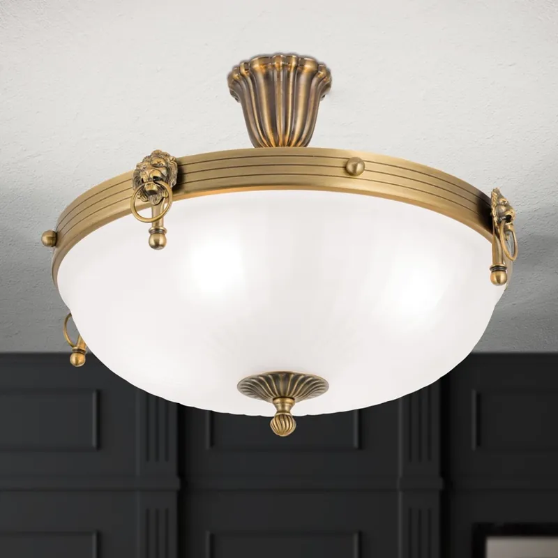 Rychlé Dodání Přisazený lustr ROCCA 4xE27/60W/230V pr. 43 cm bronz/bílá