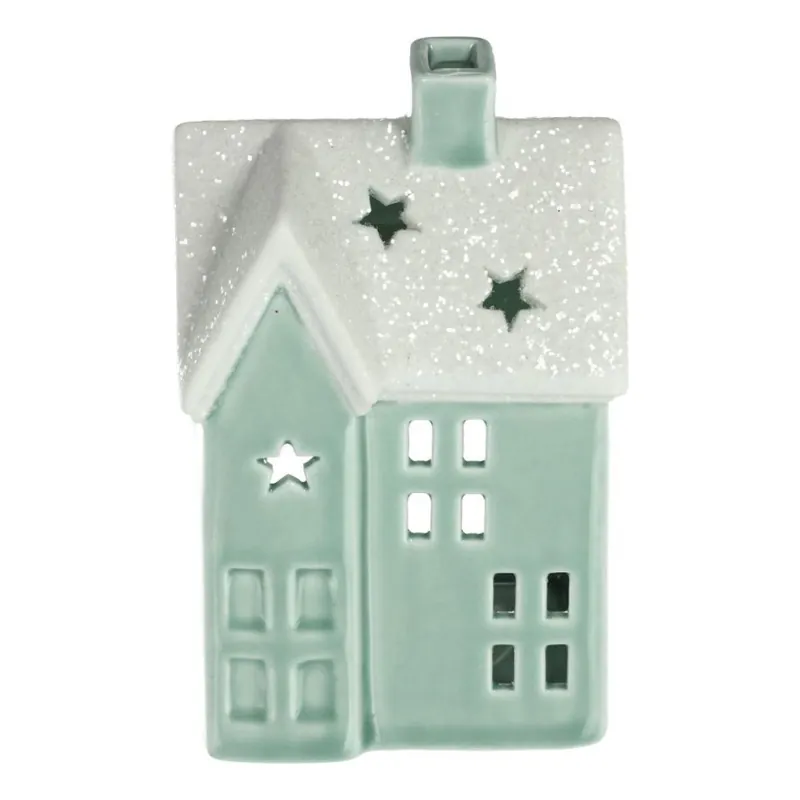 Omezená Nabídka Porcelánový domek na svíčku 11,1 cm mintová