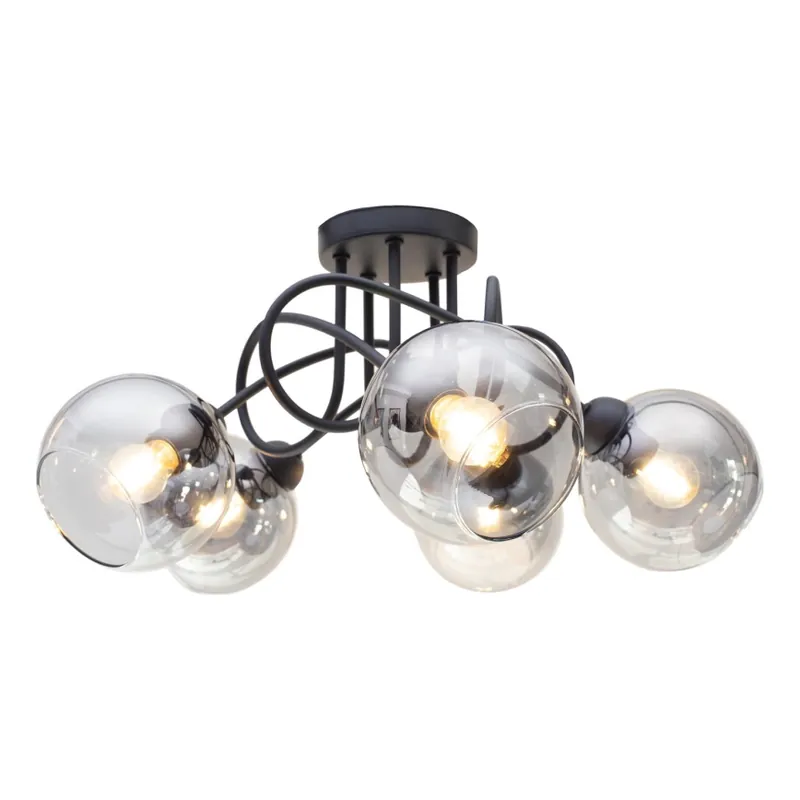 Přisazený lustr LATIL 5xE27/60W/230V černá Aktuální