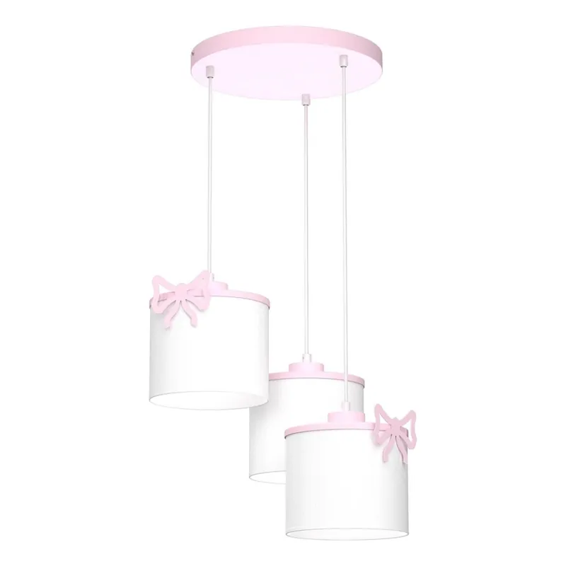Zlevněný Dětský lustr na lanku SWEET 3xE27/15W/230V bílá/růžová/motýl