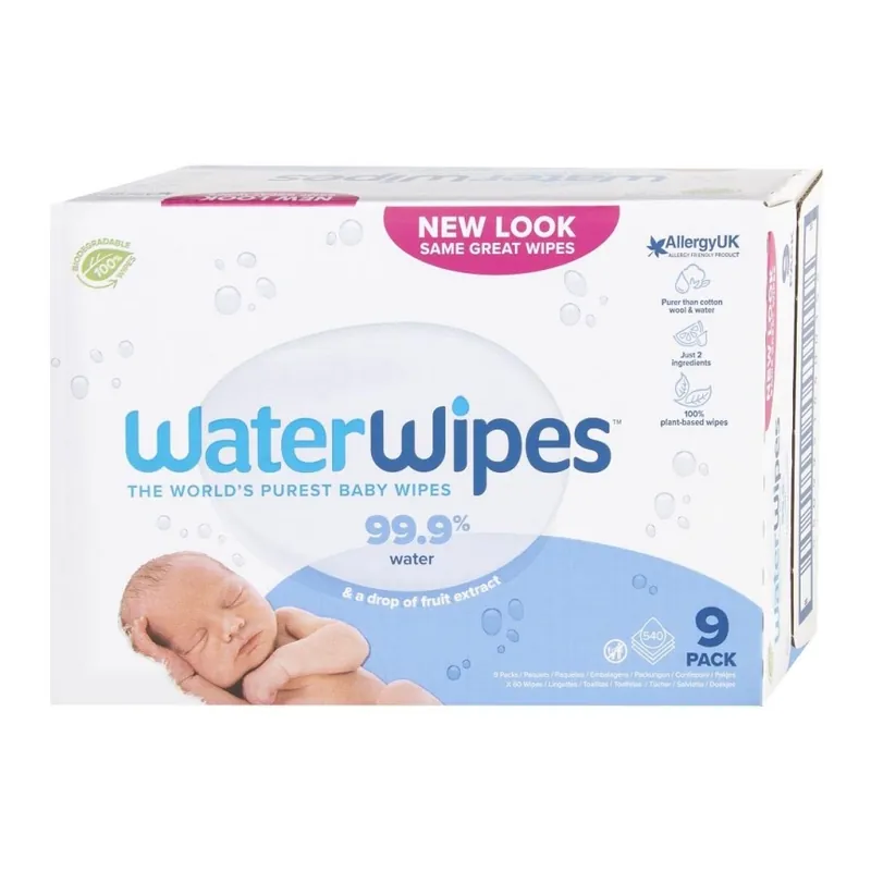 WaterWipes - SADA 9x Vlhčené ubrousky bez obsahu plastů 60 ks (540 ks) Cenový Hit