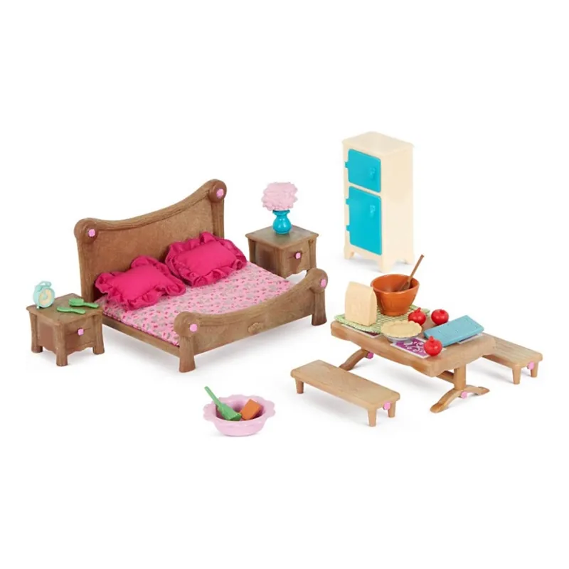 Speciální Cena Li‘l Woodzeez - Hrací set nábytek do ložnice a jídelny