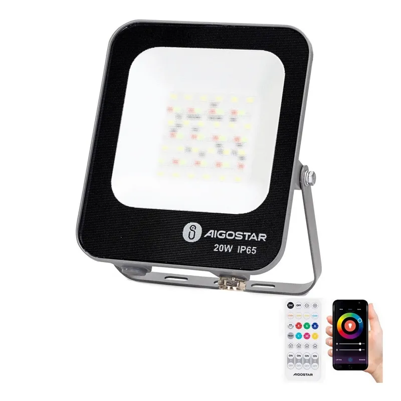 Výhodná Nabídka Aigostar - LED RGBW Stmívatelný reflektor MESH Smart LED/20W/230V 6500K IP65 + dálkové ovládání
