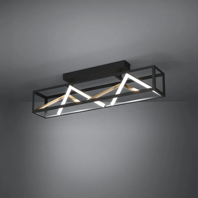 Koupit Online Eglo - LED Stmívatelný přisazený lustr LED/45W/230V 2700-6500K černá/zlatá + dálkové ovládání