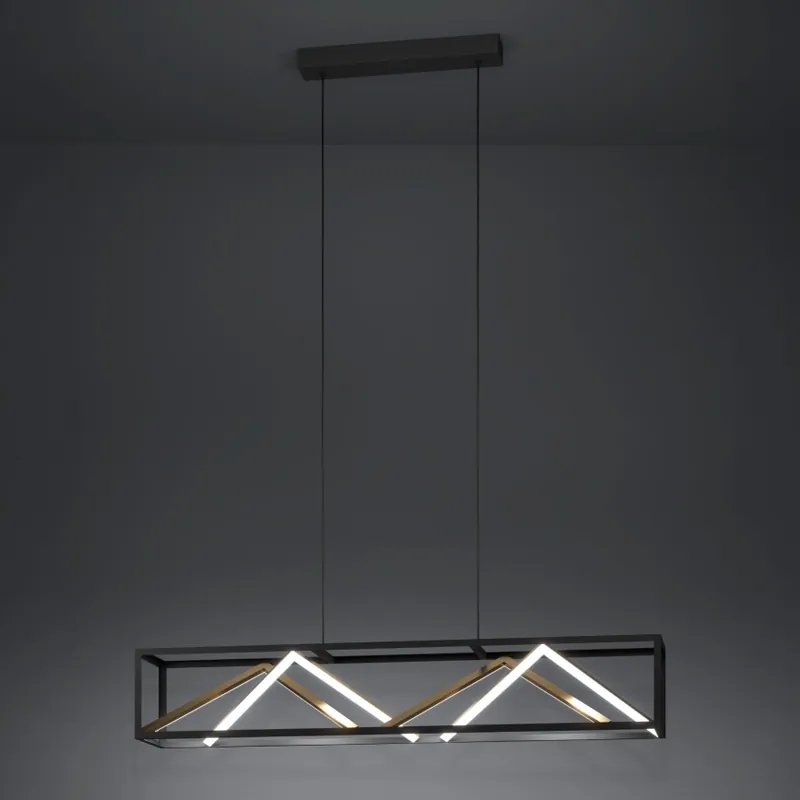 Omezená Nabídka Eglo - LED Stmívatelný lustr na lanku LED/46W/230V 2700-6500K černá/zlatá + dálkové ovládání