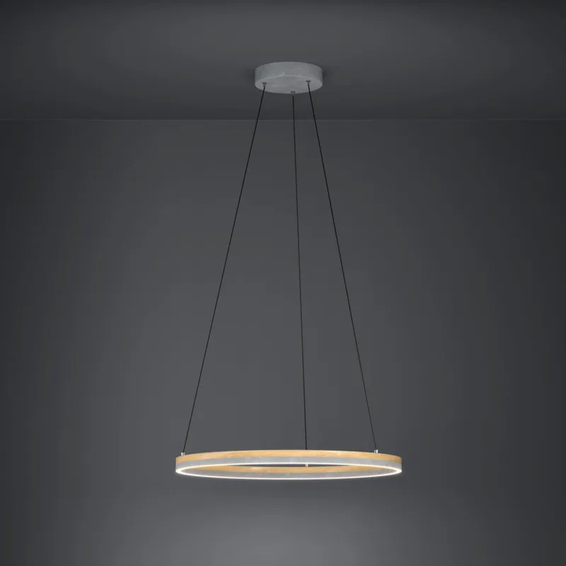 Eglo - LED Stmívatelný lustr na lanku LED/36W/230V 3000K šedá/dub Horká Nabídka