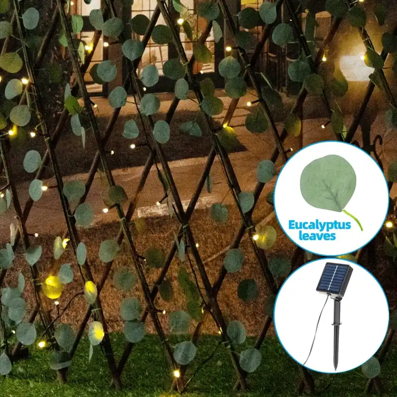 Aigostar - LED Solární dekorace 148xLED/2x1,2m IP65 300 mAh teplá bílá eukalyptus Poslední Šance