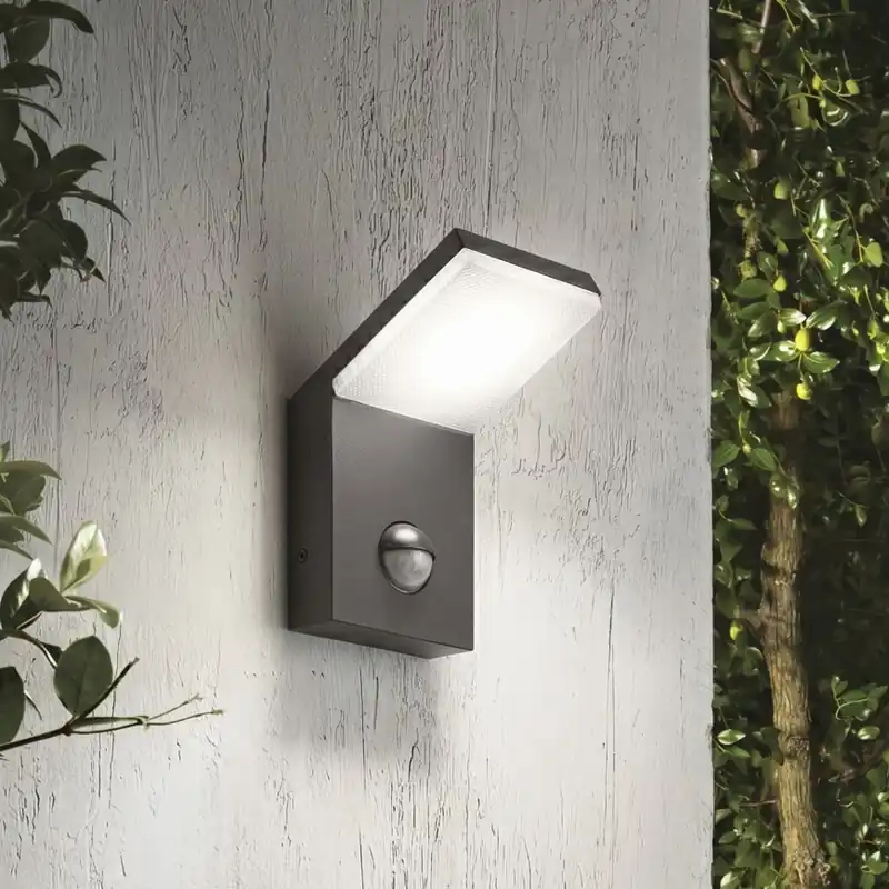 Akční Cena Ideal Lux - LED Venkovní svítidlo se senzorem STYLE LED/9W/230V 4000K CRI 90 IP54 antracit
