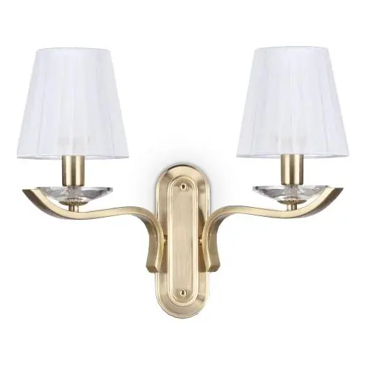 Ihned K Objednání Ideal Lux - Křišťálová nástěnná lampa PEGASO 2xE14/28W/230V zlatá