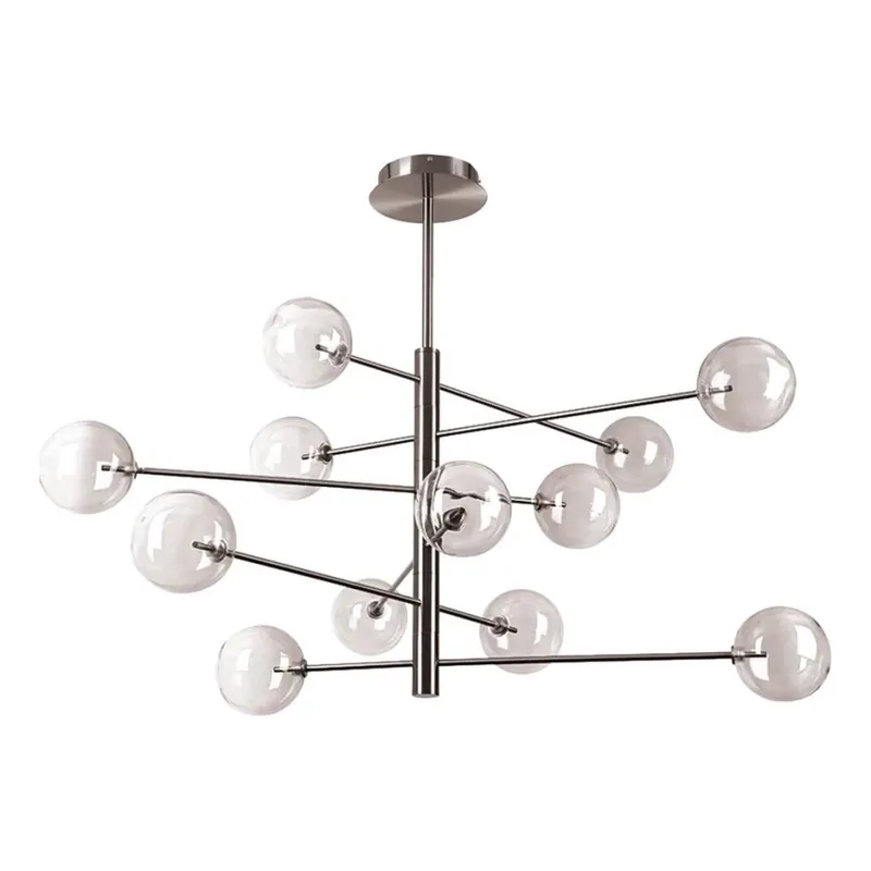 Akce Ideal Lux - LED Lustr na tyči EQUINOXE 12xG4/2W/230V pr. 128,1 cm lesklý chrom/kouřová