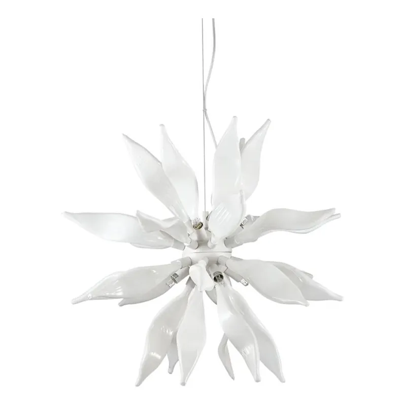 Akce Ideal Lux - LED Lustr na lanku LEAVES 8xG9/3W/230V pr. 63 cm bílá
