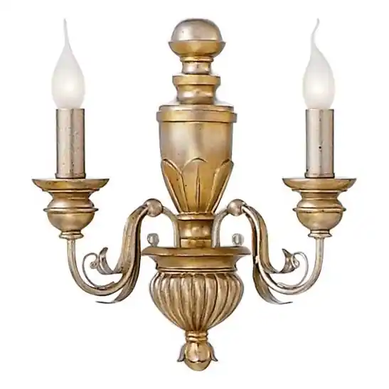 Akce Ideal Lux - Nástěnná lampa FIRENZE 2xE14/40W/230V zlatá