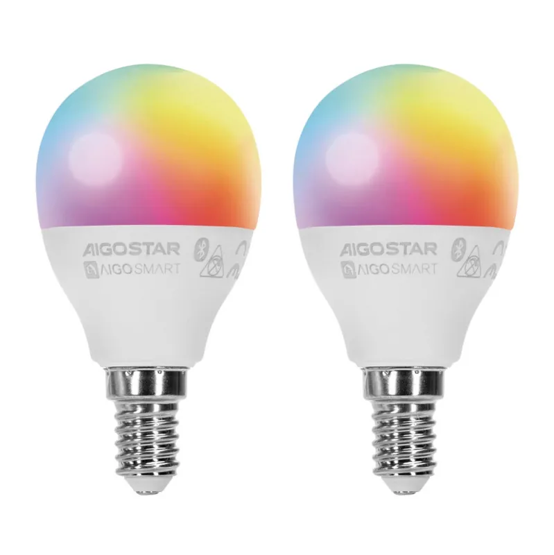 SADA 2x LED RGBW Stmívatelná žárovka MESH Smart G45 E14/6,5W/230V 2700-6500K + dálkové ovládání - Aigostar Pouze Dnes