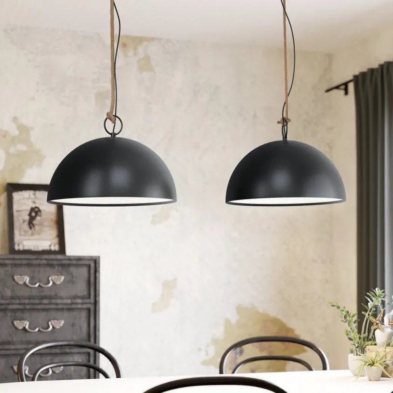 Akční Nabídka Eglo 78444 - Lustr na lanku HODSOLL 2xE27/40W/230V černá/hnědá