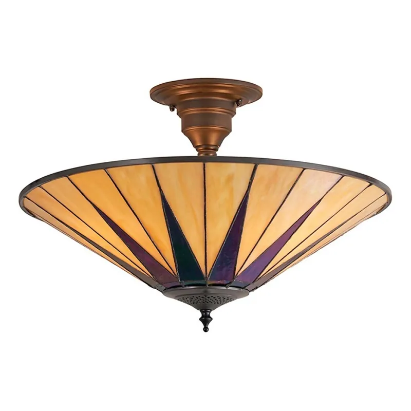 Nová Kolekce Endon 64043 - Přisazený lustr Tiffany DARK STAR 3xE27/60W/230V pr. 49 cm