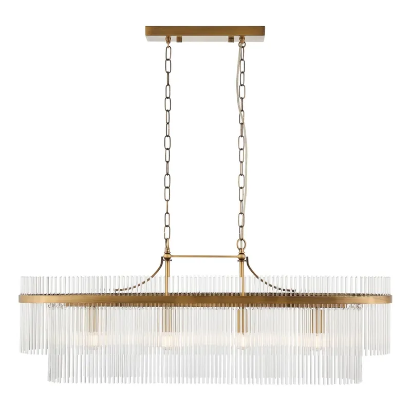 Akční Nabídka Endon 112573 - Lustr na řetězu MARIETTA 4xE14/6W/230V mosaz/čirá