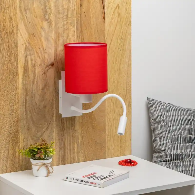 Brilagi - LED Flexibilní nástěnná lampa NUBILA 1xE27/25W/230V + LED/3W bílá/červená Must-Have