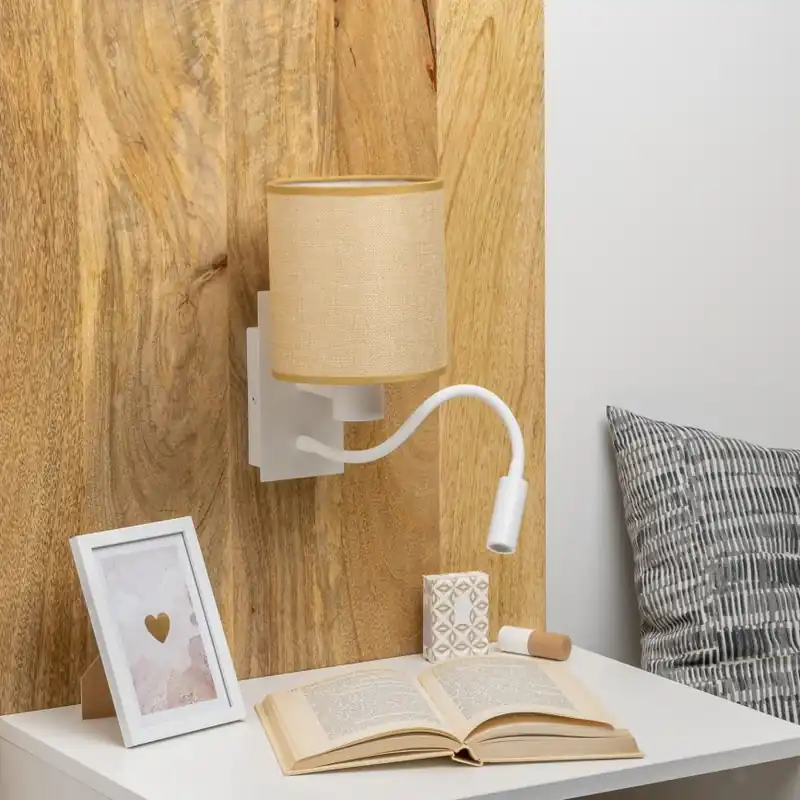 Brilagi - LED Flexibilní nástěnná lampa NUBILA 1xE27/25W/230V + LED/3W bílá/světle hnědá Víkendová Akce