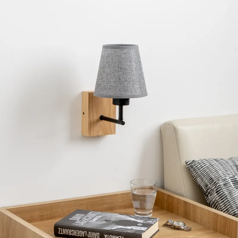 Brilagi - Nástěnná lampa NUBILA WOOD 1xE27/25W/230V dub/šedá Speciální Cena