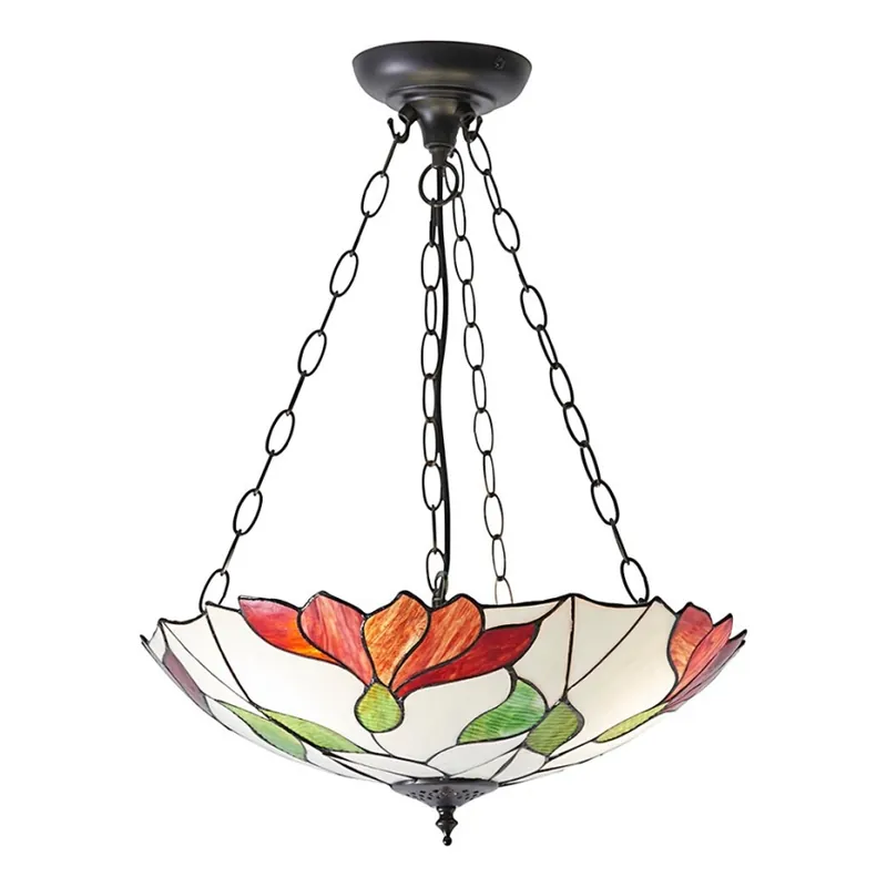 Nízká Cena Endon 70946 - Lustr na řetězu Tiffany BOTANICA 3xE27/60W/230V pr. 45 cm