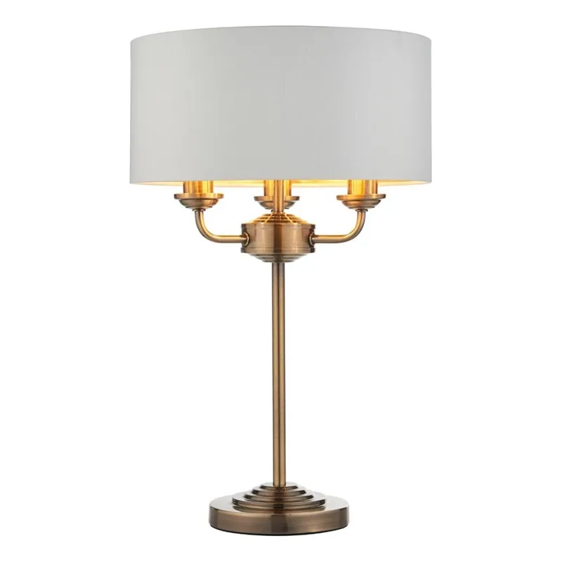 Endon 98932 - Stolní lampa HIGHCLERE 3xE14/18W/230V bílá/mosaz pr. 32 cm Speciální Cena