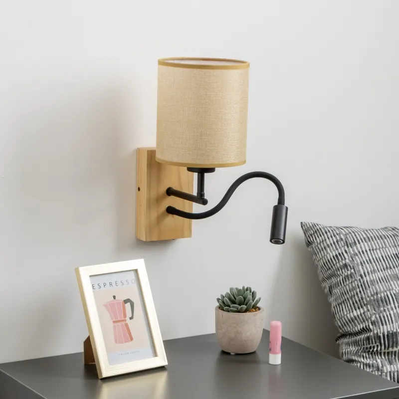 Brilagi - LED Flexibilní nástěnná lampa NUBILA WOOD 1xE27/25W/230V + LED/3W dub/světle hnědá Bezpečná Platba