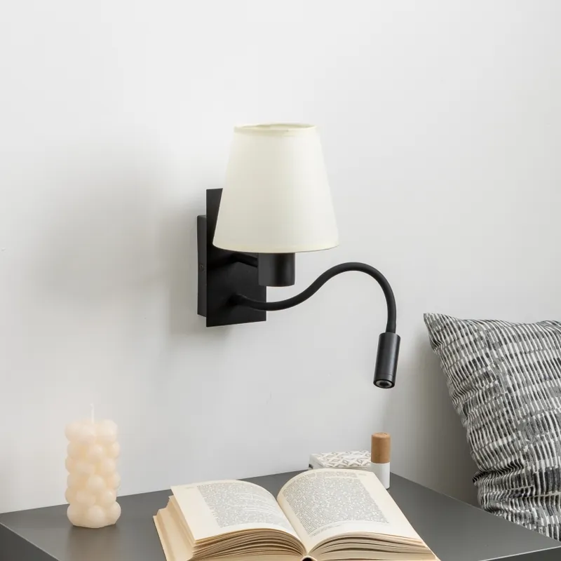 Akce Brilagi - LED Flexibilní nástěnná lampa NUBILA 1xE27/25W/230V + LED/3W černá/krémová