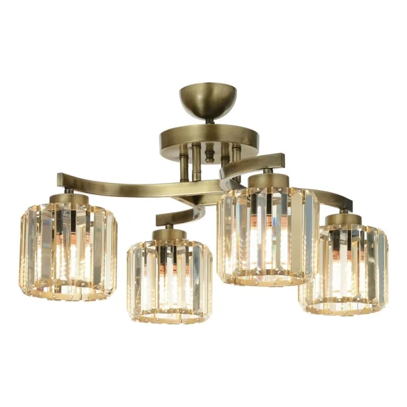 Expresní Doručení Přisazený lustr CRYSTALLINE 4xE27/40W/230V bronzová
