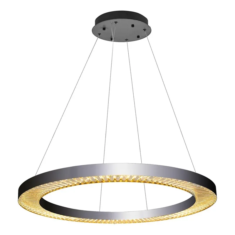 Vysoce Kvalitní LED Lustr na lanku JESI LED/90W/230V 3000K pr. 100 cm stříbrná