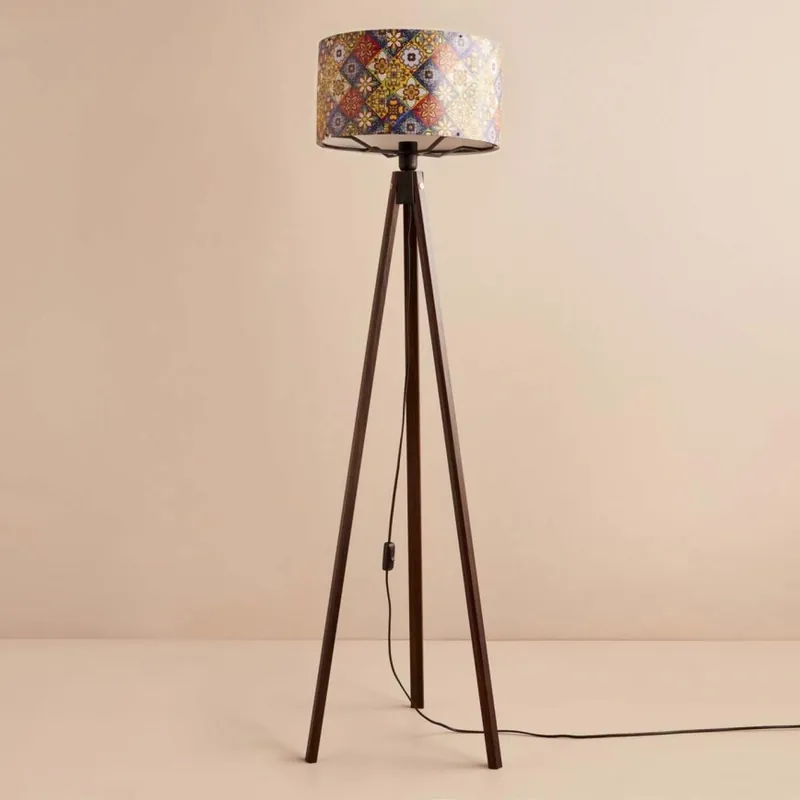 Cenový Hit Stojací lampa AYD 1xE27/40W/230V hnědá/pestrobarevná