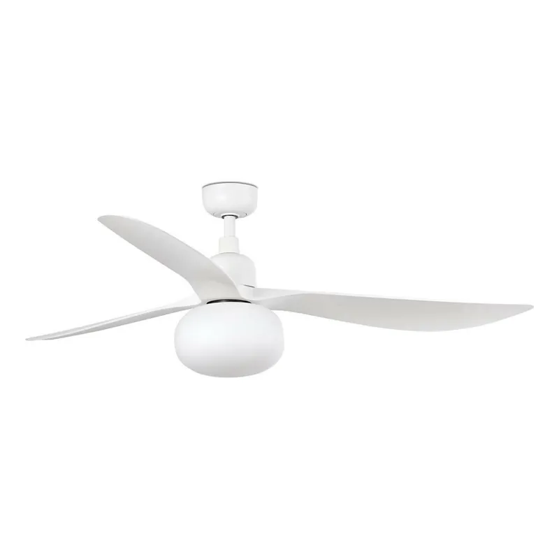 Finální Výprodej FARO 34363WT-11L - Stropní ventilátor OUTWOOD L 1xE27/15W/230V bílá pr. 150 cm Wi-Fi Tuya IP44 + dálkové ovládání