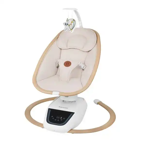 Značkový Lionelo - Dětské houpátko s melodií OLIVIA Beige Natural + dálkové ovládání