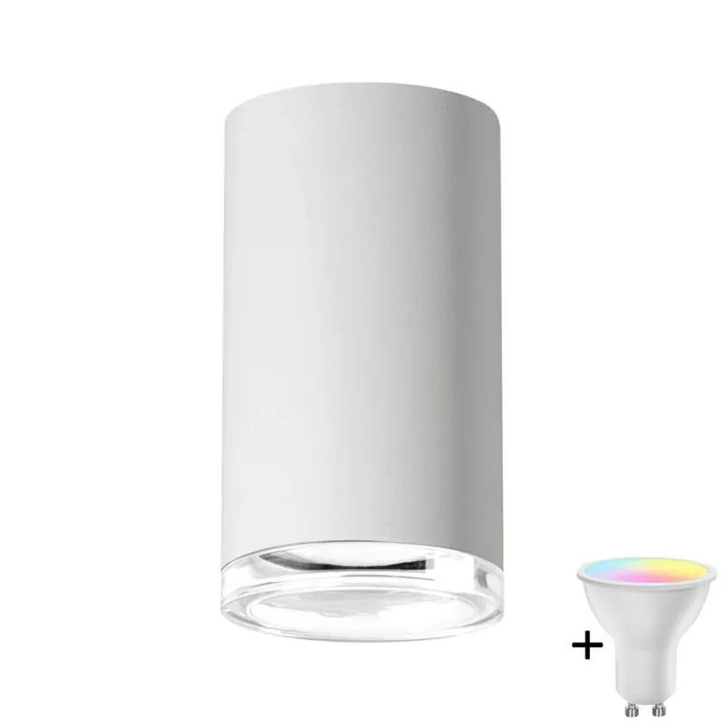 LED RGBW Stmívatelné koupelnové bodové svítidlo TURYN 1xGU10/4,8W/230V 3000K IP44 bílá + dálkové ovládání Omezená Nabídka