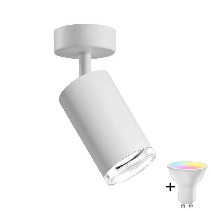 LED RGBW Stmívatelné koupelnové bodové svítidlo TURYN 1xGU10/4,8W/230V 3000K IP44 bílá + dálkové ovládání Pouze Dnes