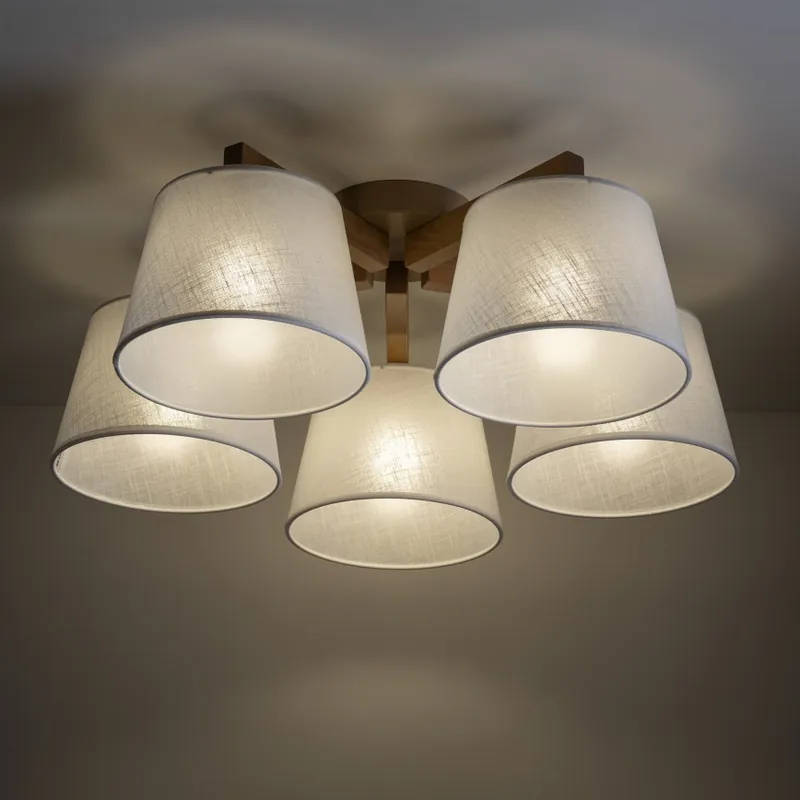 Brilagi - Přisazený lustr LATTE SABIA 5xE27/15W/230V borovice/bílá Ihned K Objednání