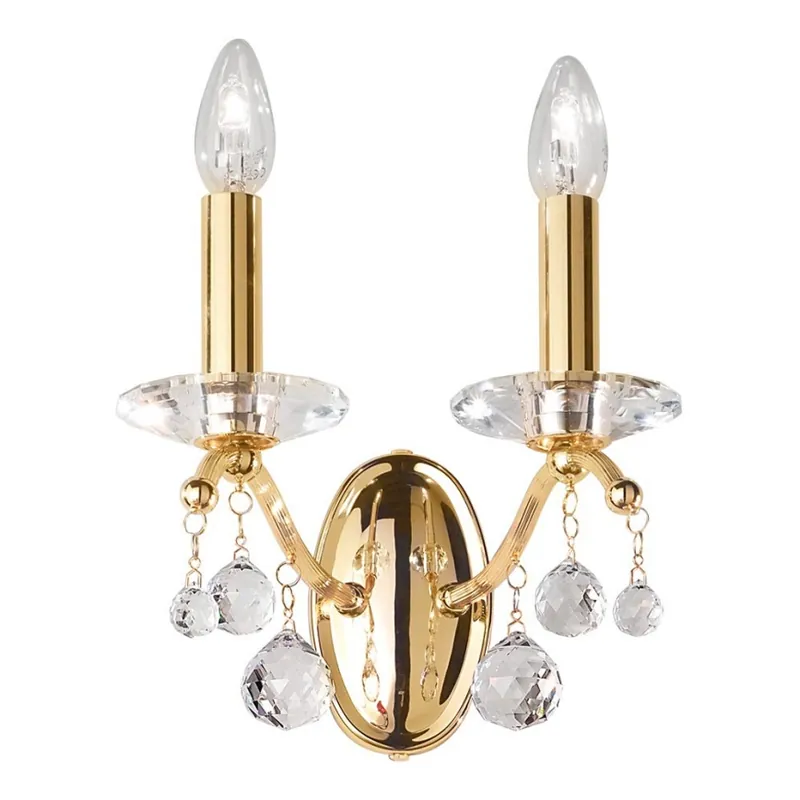 Akční Nabídka Kolarz 3234.62.3.KoT - Křišťálová nástěnná lampa CARMEN 2xE14/60W/230V 24K zlato