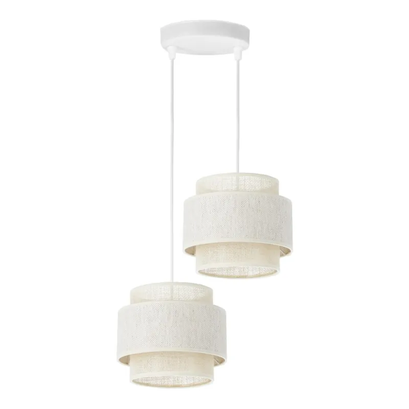 Levný Lustr na lanku BOHO 2xE27/60W/230V krémová/juta