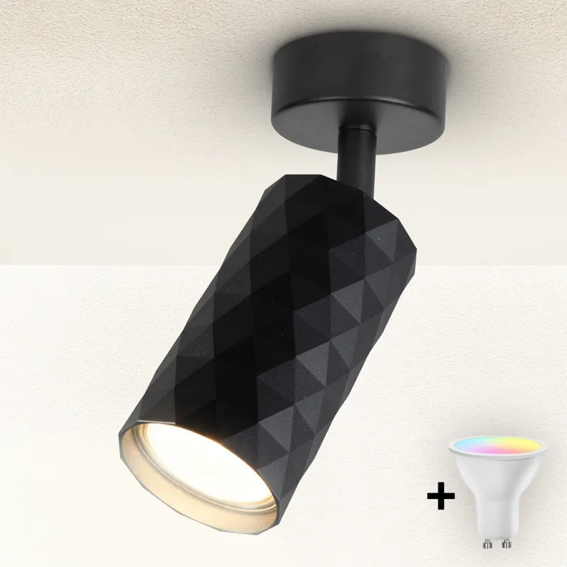 Brilagi - LED RGBW Stmívatelné bodové svítidlo SELE DIAMANT 1xGU10/4,8W/230V 3000K černá + dálkové ovládání Levný
