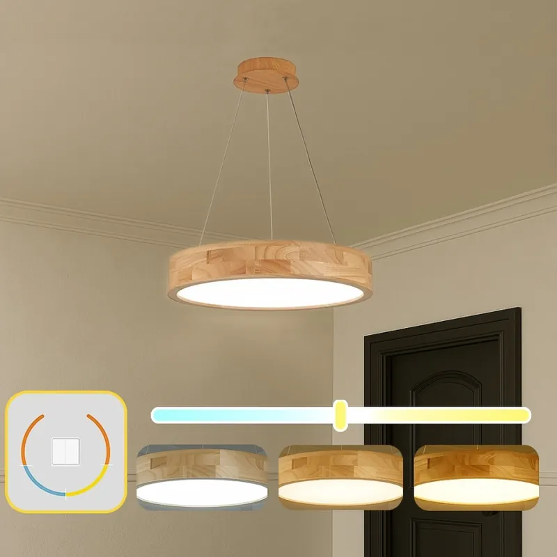 Akční Cena Brilagi - LED Lustr na lanku FALCON WOOD LED/30W/230V 3000/4000/6000K pr. 45 cm dřevo